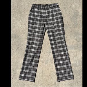 Maje Size 38 High Waisted Plaid Pants